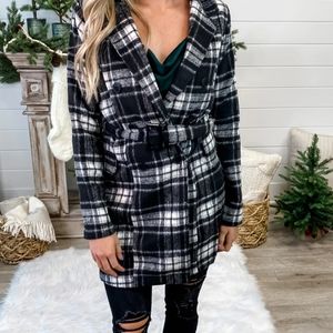 Black and white plaid jacket